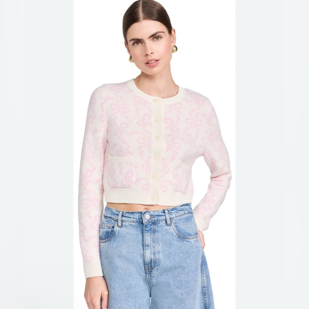 loveshackfancy Veronika Cardigan Bon Bon Pink Bon Bon Pink size XS wool